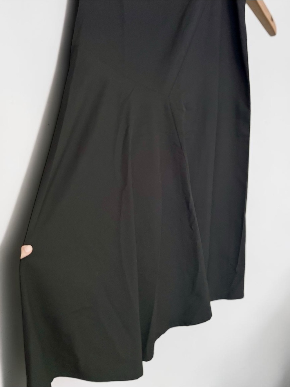 Marcella NYC Black Asymmetrical Seam Maxi Skirt Size Medium Minimalist - Picture 8 of 10